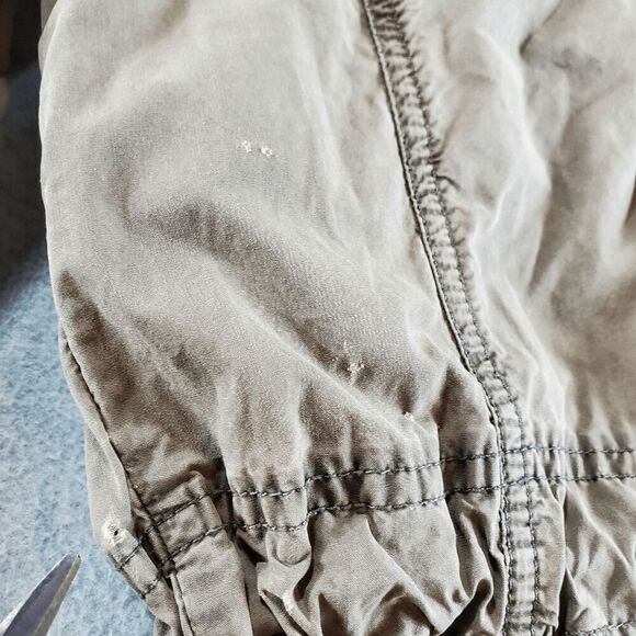 Levi's Jacket Women Small Green Solid Distress Military Utility Drawstring Waist - Picture 3 of 16